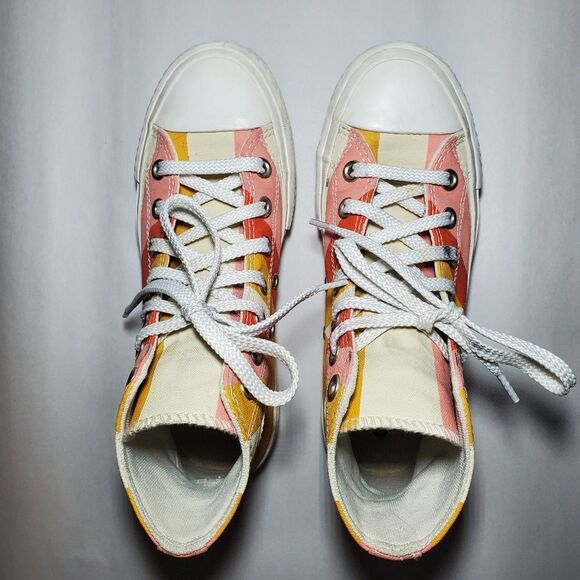 Converse Chuck Taylor Lift Hi Sunshine Sneaker in Orange Size 5 - Picture 6 of 12